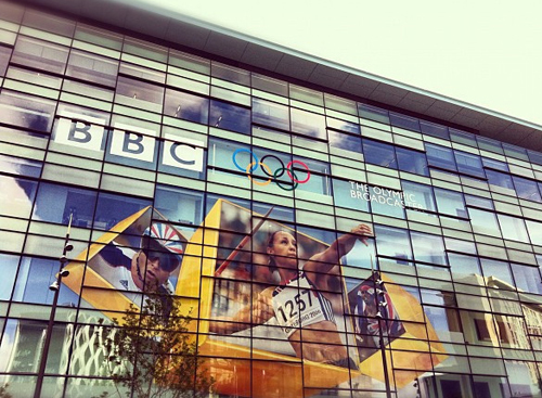 Celebrating the Olympics at the BBC in Manchester Celebrating the Olympics at the BBC in Manchester
