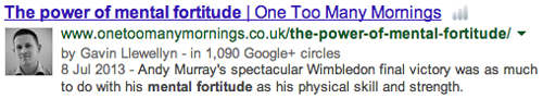 The Power of Mental Fortitude authorship search result The Power of Mental Fortitude authorship search result