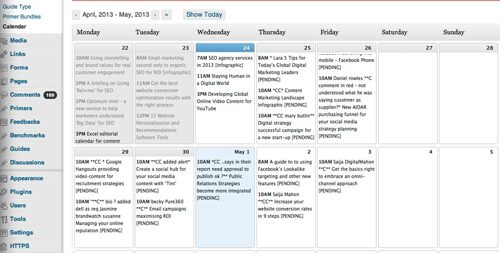 Editorial calendar