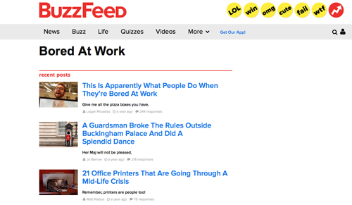 Buzzfeed Bored At Work network
